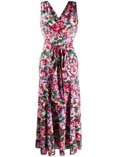 Dolce & Gabbana платье с цветочным принтом и поясом