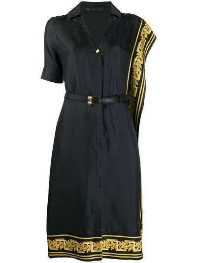Versace декорированное платье-рубашка Greek Key