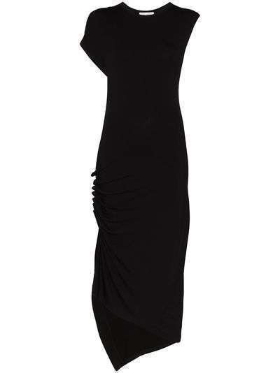Paco Rabanne платье миди асимметричного кроя со сборками