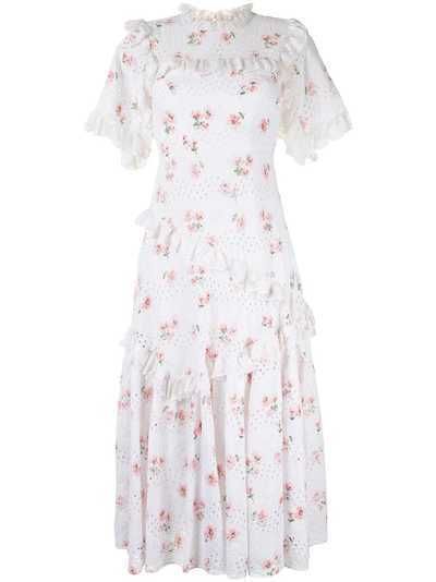Needle & Thread платье с английской вышивкой и цветочным принтом