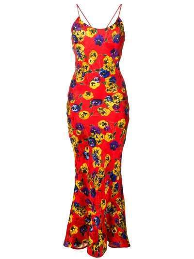 The Attico длинное платье с цветочным принтом