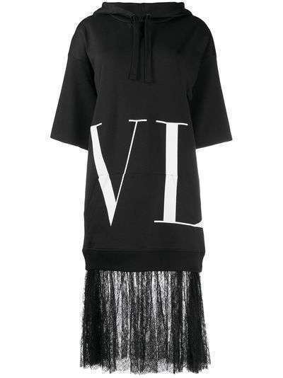 Valentino платье-толстовка с логотипом VLTN