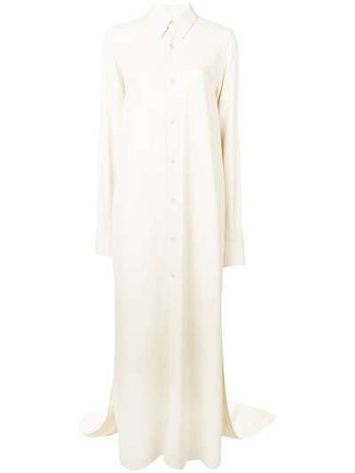 AMI Paris длинное платье-рубашка с длинными рукавами