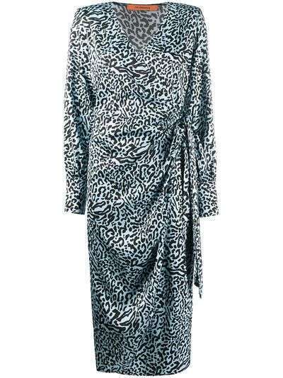 Andamane атласное платье Leonado с запахом и леопардовым принтом