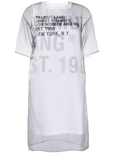 Helmut Lang платье-футболка с прозрачной вставкой