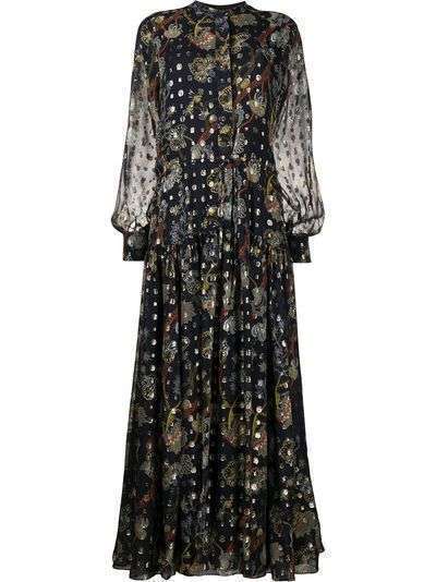 Chloé длинное платье с цветочным принтом