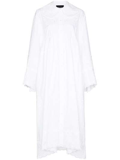 Simone Rocha платье-рубашка с кружевом