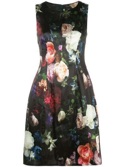 Adam Lippes расклешенное платье с цветочным принтом