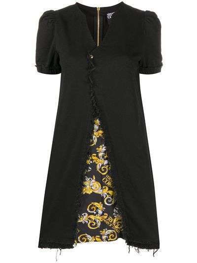 Versace Jeans Couture платье мини с пышными рукавами и необработанным краем