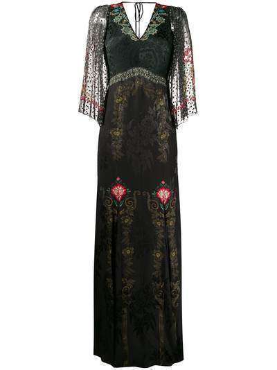 Etro длинное платье с цветочным узором