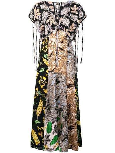 3.1 Phillip Lim Long Patchwork-Print Dress