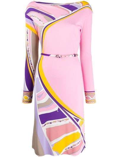 Emilio Pucci платье с абстрактным принтом и поясом