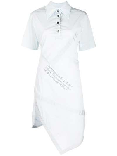 Off-White платье-рубашка асимметричного кроя