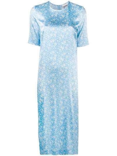 GANNI платье-трапеция с цветочным принтом
