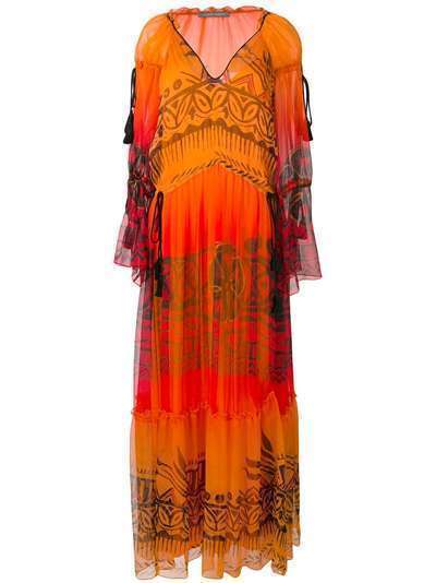 Alberta Ferretti длинное платье с кисточками