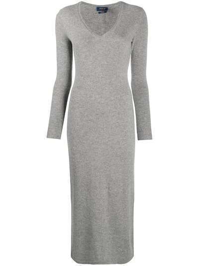 Polo Ralph Lauren кашемировое платье с V-образным вырезом