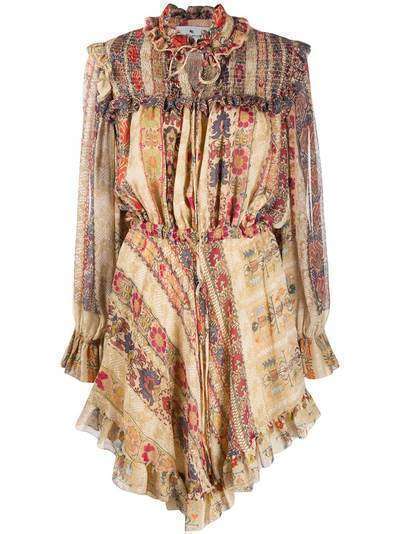 Etro платье с оборками и цветочным принтом