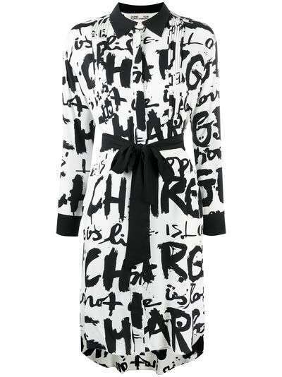 DVF Diane von Furstenberg платье-рубашка с графичным принтом
