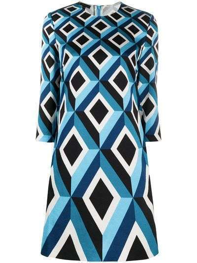 Escada платье-рубашка с геометричным принтом
