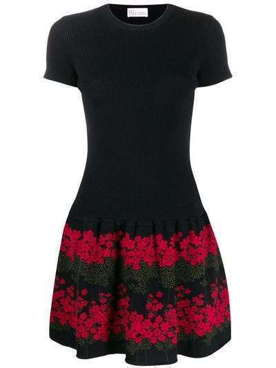 RedValentino короткое платье с цветочным принтом