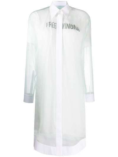 Off-White платье-рубашка с принтом Free Winona