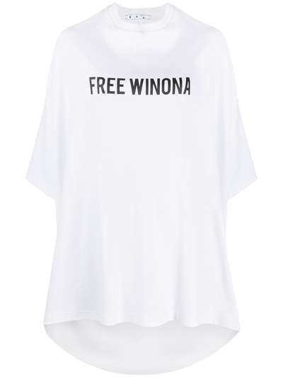 Off-White платье-футболка длины мини с драпировкой
