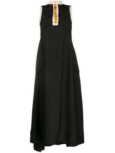 Jil Sander длинное платье со складками