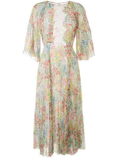 Giambattista Valli плиссированное платье с цветочным принтом