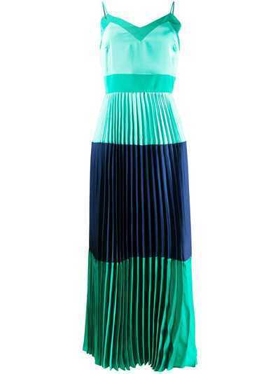 Twin-Set плиссированное платье в стиле колор-блок