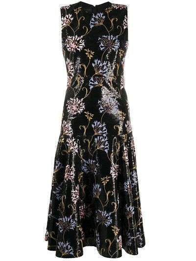 Giambattista Valli платье с цветочной вышивкой и пайетками