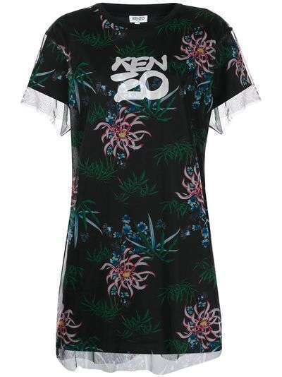 Kenzo платье-рубашка с принтом Sea Lily