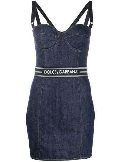 Dolce & Gabbana джинсовое платье с логотипом