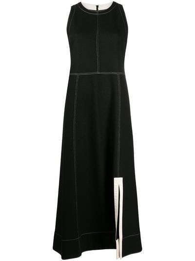 Jil Sander платье миди с контрастной строчкой