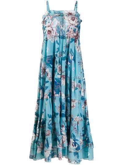 DVF Diane von Furstenberg ярусное платье с цветочным принтом