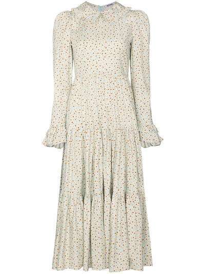 Batsheva ярусное платье миди Lucy с цветочным принтом