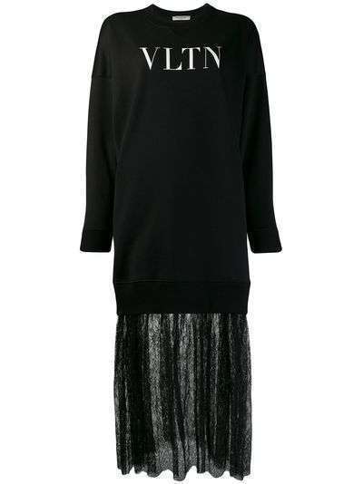 Valentino платье-толстовка с принтом VLTN