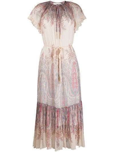 Zimmermann платье Lucky с плетеным поясом