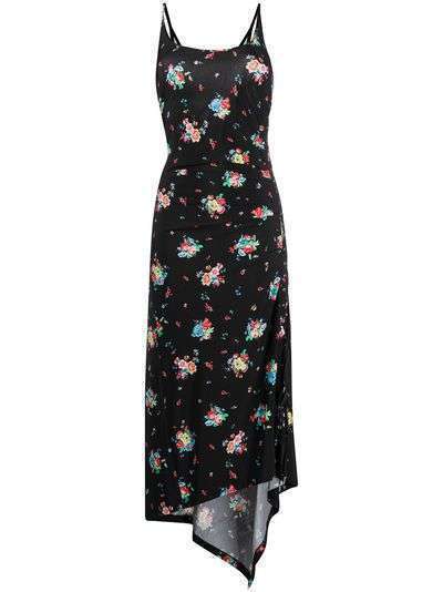 Paco Rabanne платье со шнуровкой и цветочным принтом