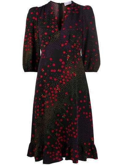 RedValentino расклешенное платье с цветочным принтом