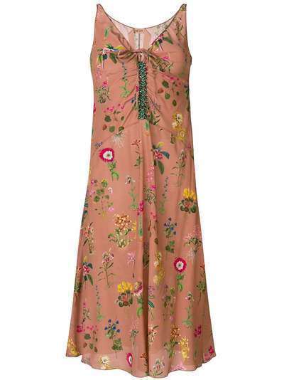 Nº21 платье миди с цветочной вышивкой