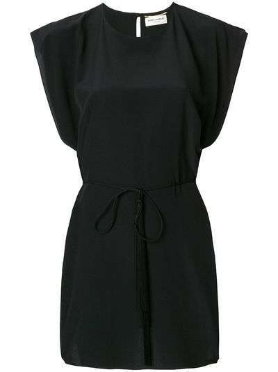 Saint Laurent мини-платье с тонким поясом