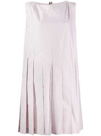 Thom Browne полосатое платье-трапеция с плиссировкой