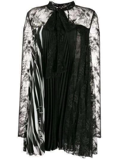 Philipp Plein кружевное платье с плиссировкой