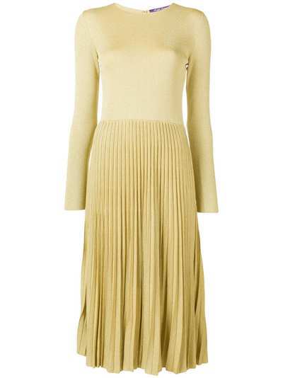 Ralph Lauren Collection плиссированное трикотажное платье с люрексом