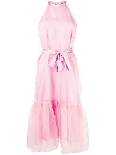 Pinko платье с поясом и отделкой из тюля