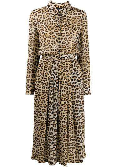 Boutique Moschino платье-рубашка с леопардовым принтом