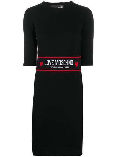 Love Moschino платье вязки интарсия с логотипом