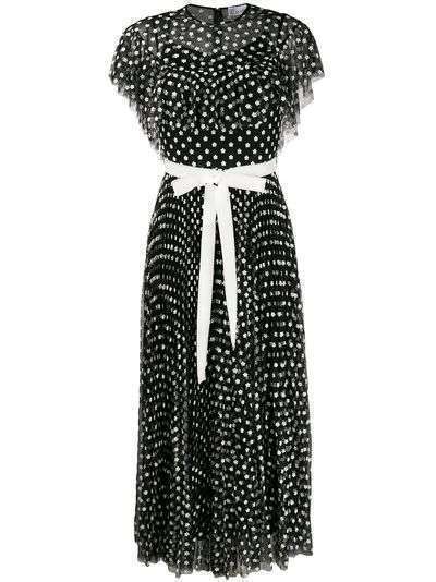 RedValentino платье из тюля с цветочной вышивкой