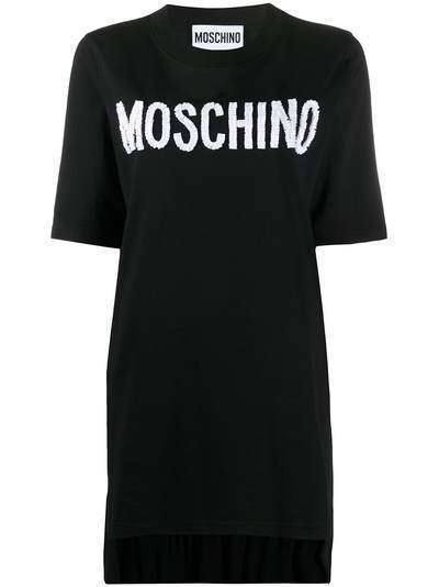 Moschino футболка асимметричного кроя с логотипом