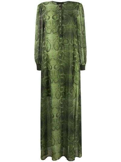 John Richmond платье макси со змеиным принтом